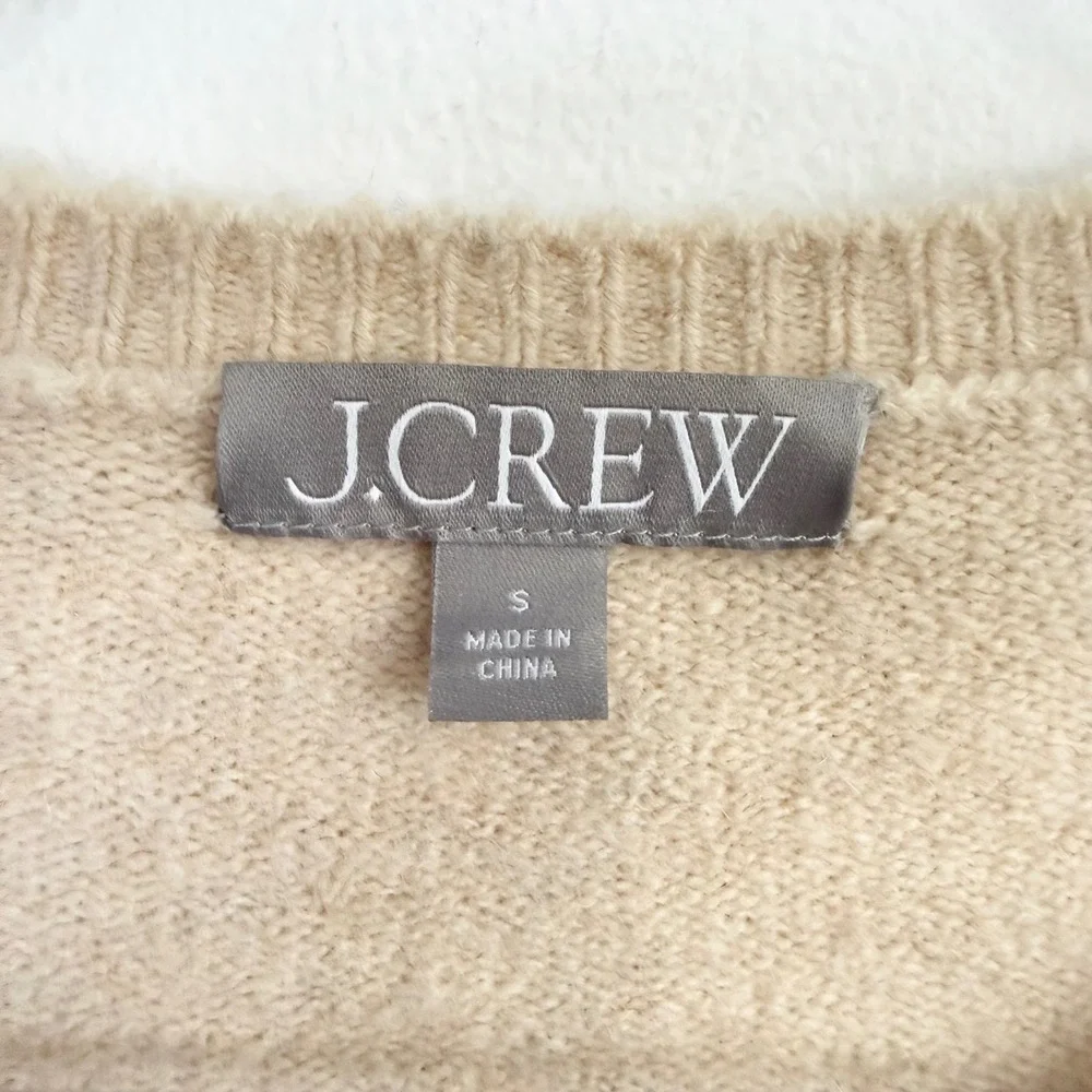 J.Crew Crystal Embellished Fair Isle Merino Wool‎ Alpaca Cardigan Sweater Small